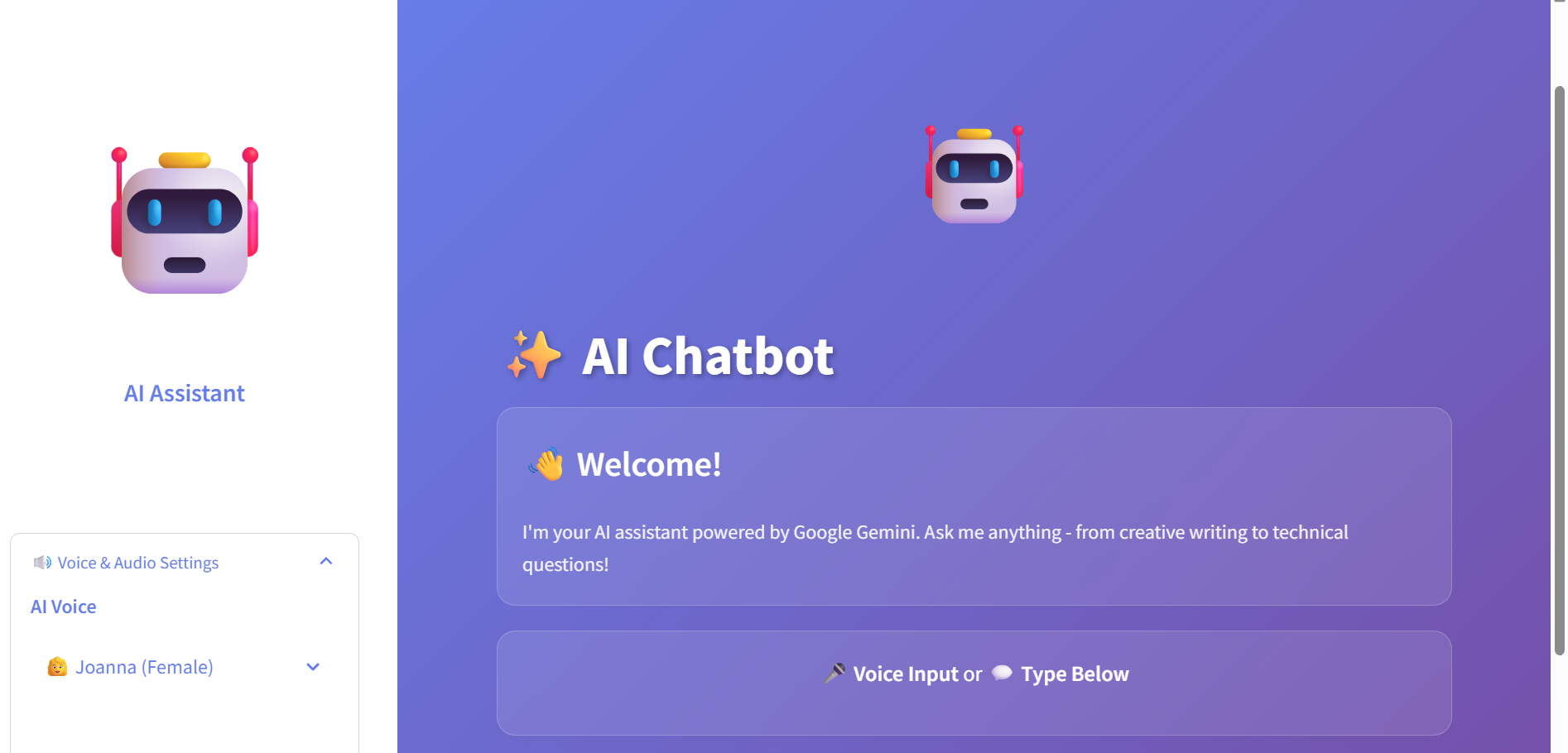 Voice AI Assistant Screenshot